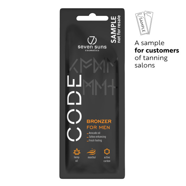 Code Bronzer for Men Tanning lotion Sample 10ml